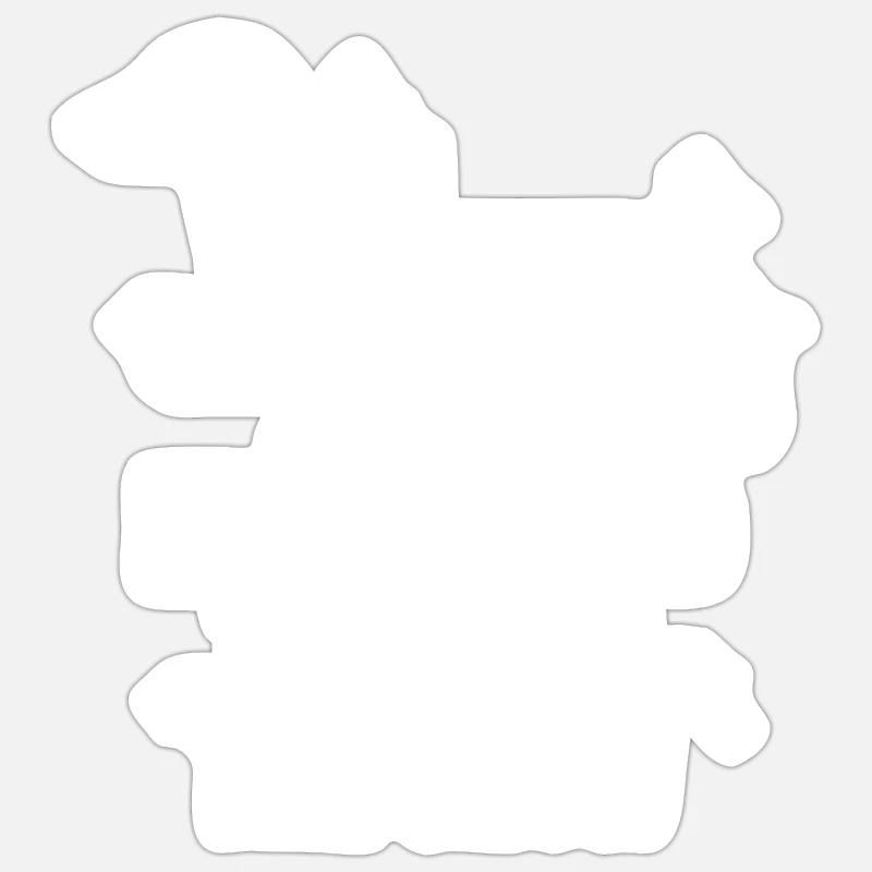Teckel dans la neige - Sticker taille S (10 x 10 cm) - blanc mat