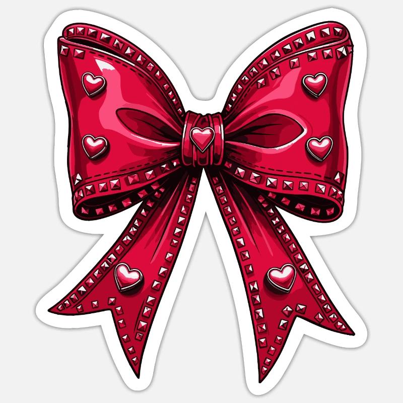 PINK HEART STUDS - Sticker size S (10 x 10 cm) - white matte