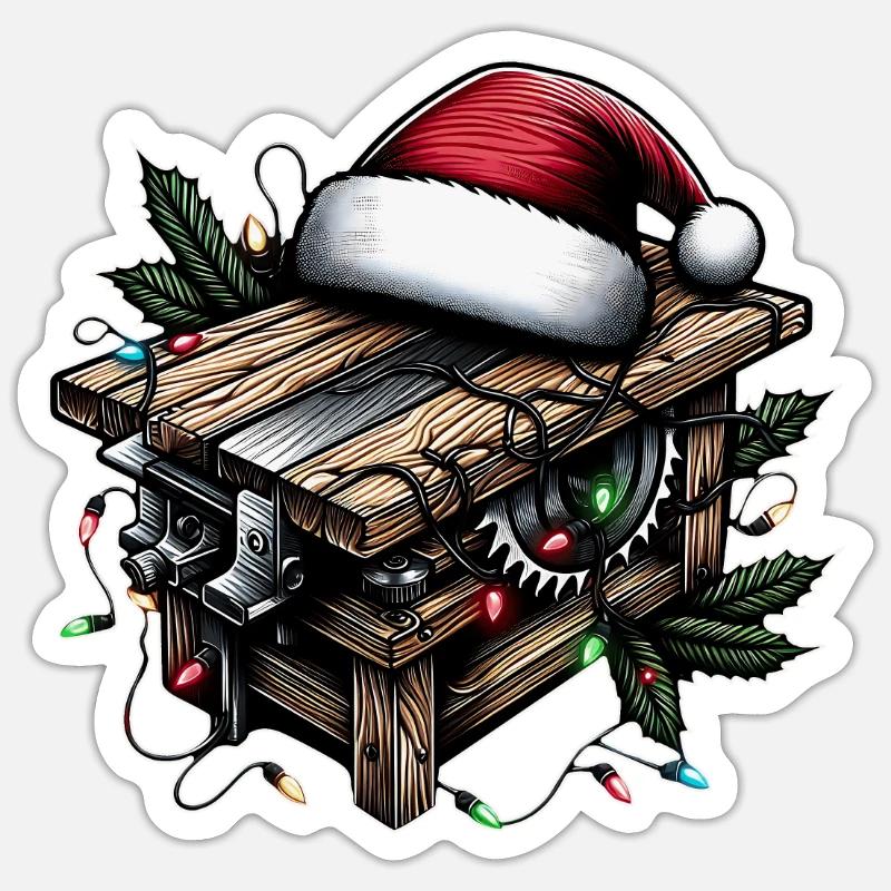 Menuisier Menuiserie Menuiserie Noël Sticker taille S (10 x 10 cm)