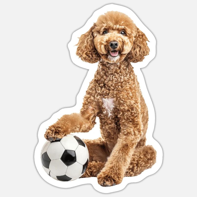 Caniche - Sticker taille S (10 x 10 cm) - blanc mat