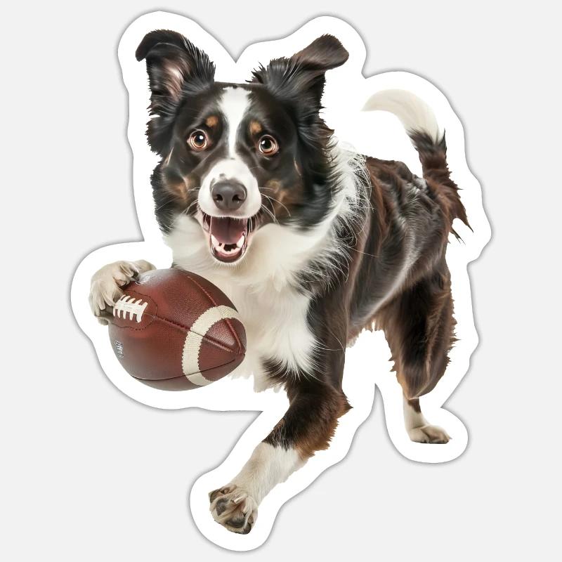 Border Collie - Sticker taille S (10 x 10 cm) - blanc mat