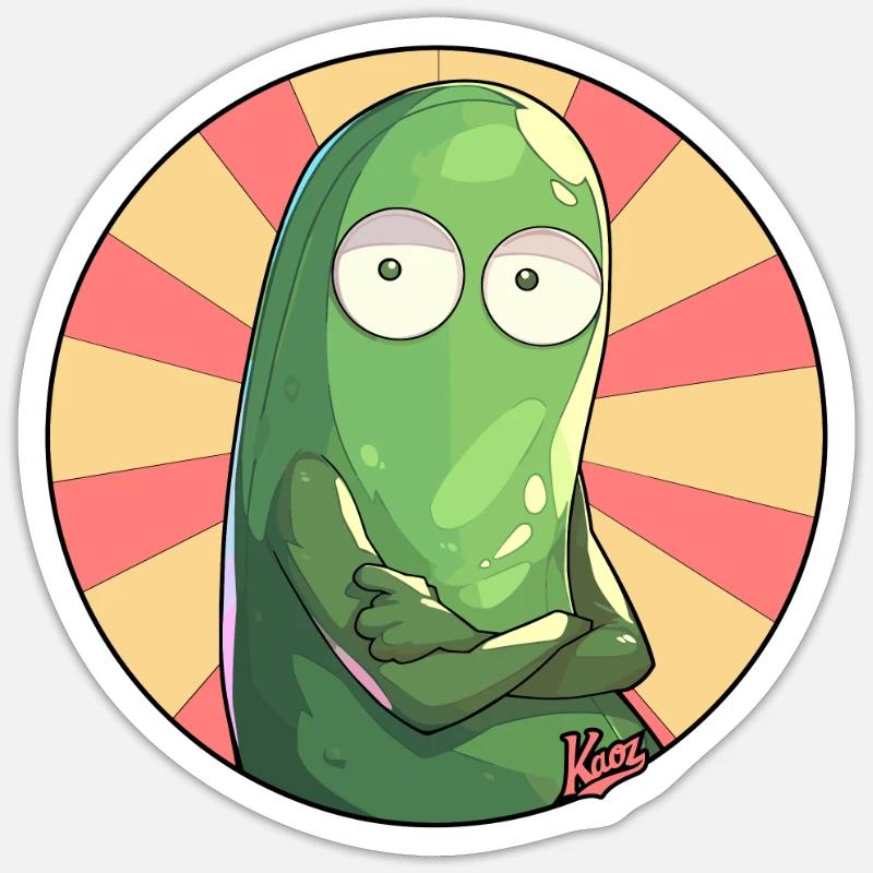Beleidigte Gurke - Sticker Größe S (10 x 10 cm) - Mattweiß