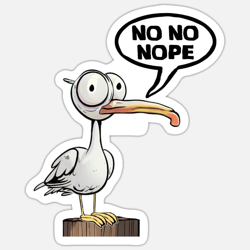 Fun Be Seagull Non - Sticker taille S (10 x 10 cm) - blanc mat
