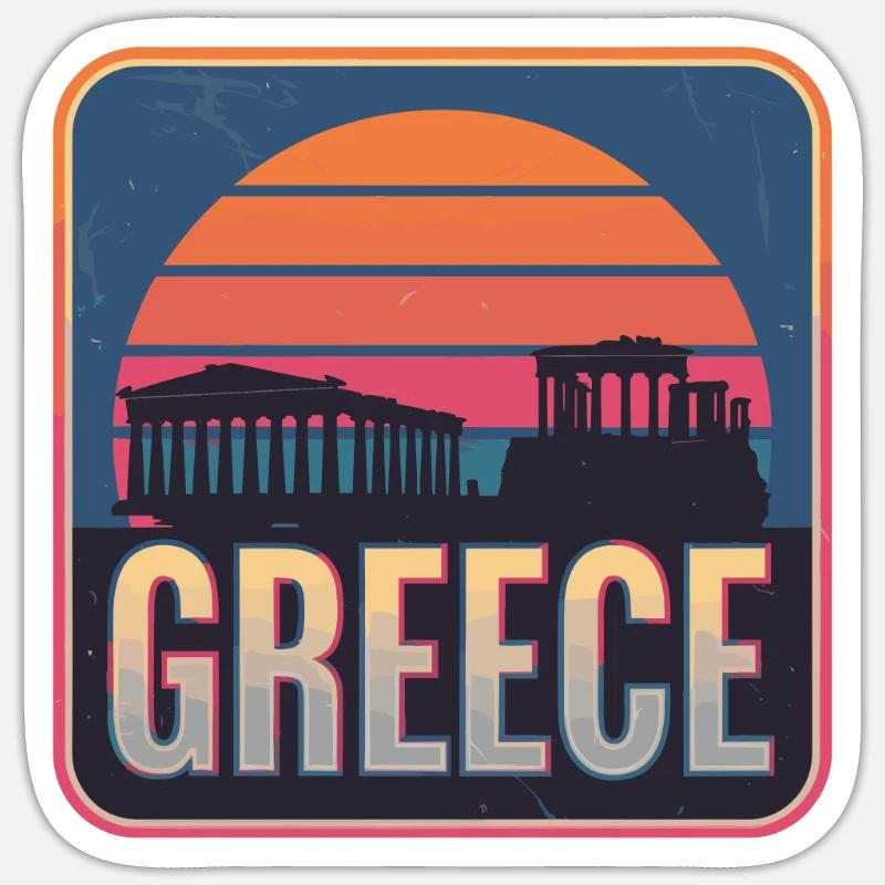 Grèce Grec Mer Égée Mer Ionienne Sticker taille S (10 x 10 cm)
