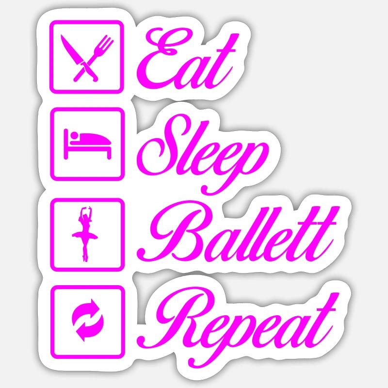 Ballet Repeat - Sticker size S (10 x 10 cm) - white matte