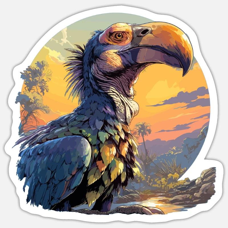 Dodos Dodo - Sticker taille S (10 x 10 cm) - blanc mat