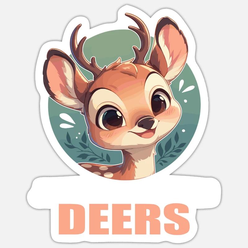 Deer Deer - Sticker size S (10 x 10 cm) - white matte