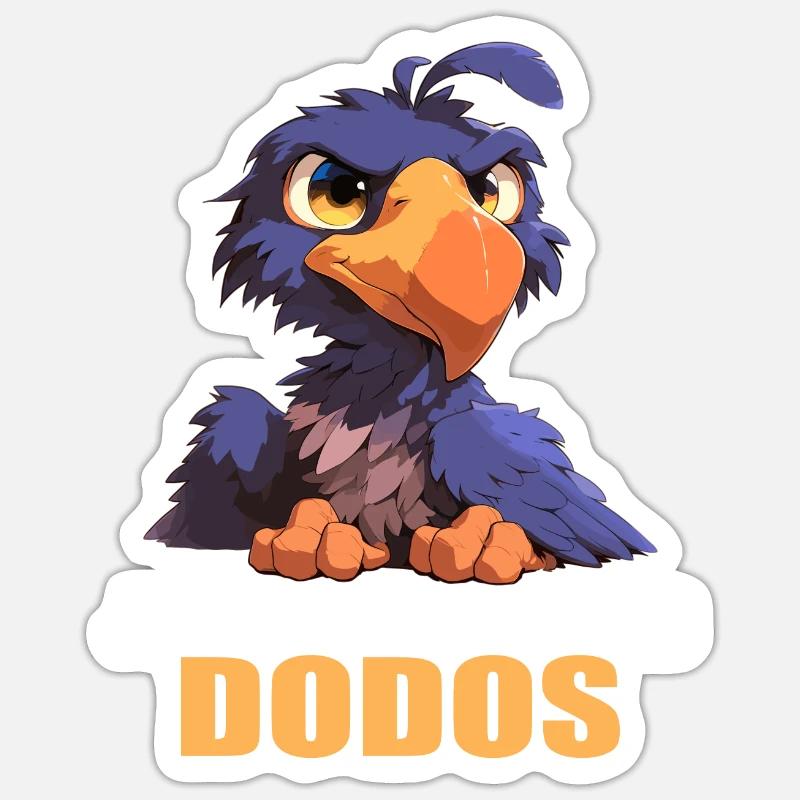 Dodos Dodo - Sticker taille S (10 x 10 cm) - blanc mat