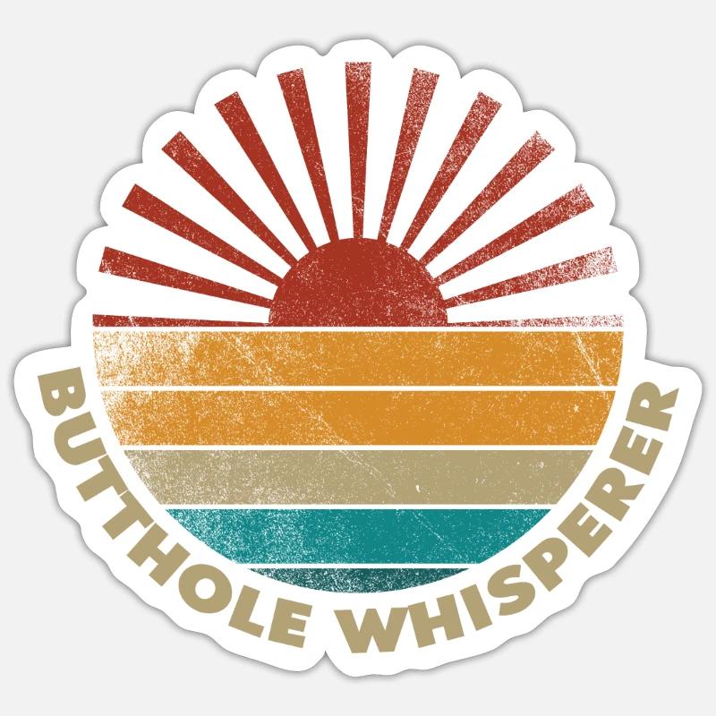 Arschloch-Flüsterer - Sticker Größe S (10 x 10 cm) - Mattweiß