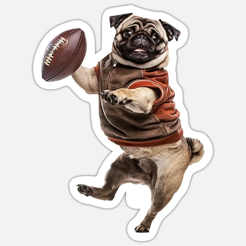 Pug - Sticker size S (10 x 10 cm) - white matte