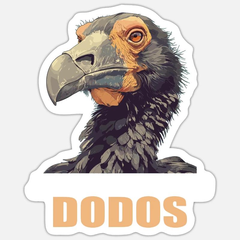 Dodos Dodo - Sticker taille S (10 x 10 cm) - blanc mat