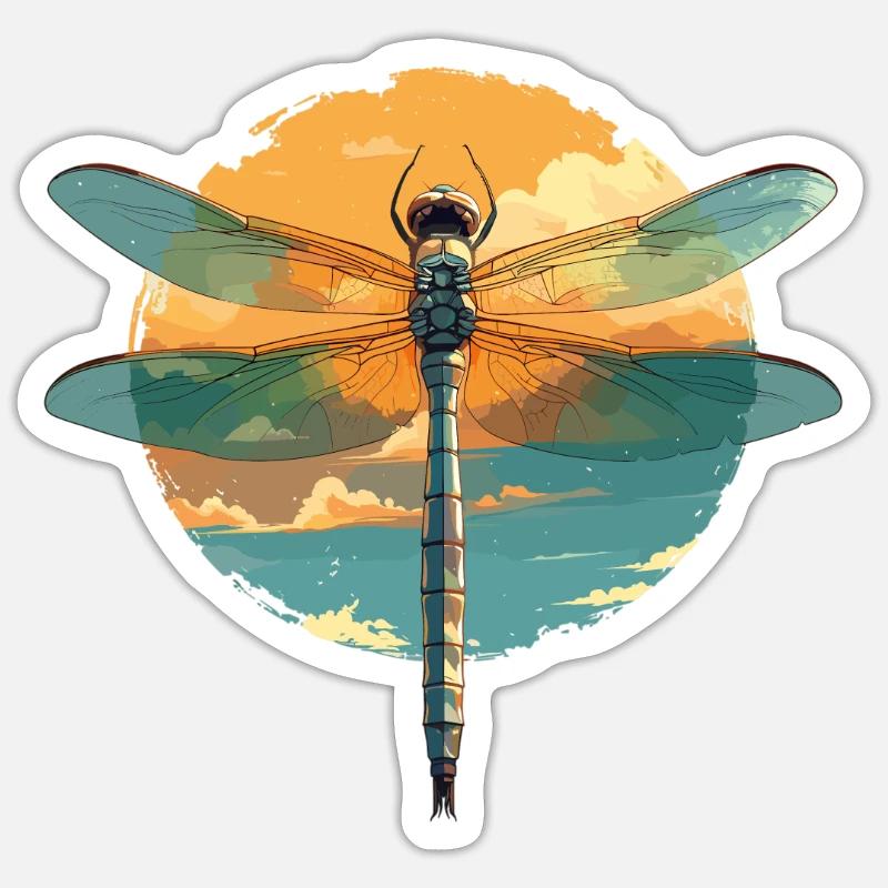 Libellen Libelle - Sticker Größe S (10 x 10 cm) - Mattweiß