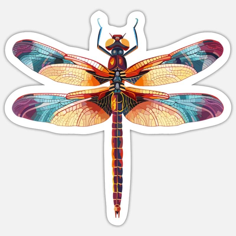 Libellules Libellule - Sticker taille S (10 x 10 cm) - blanc mat