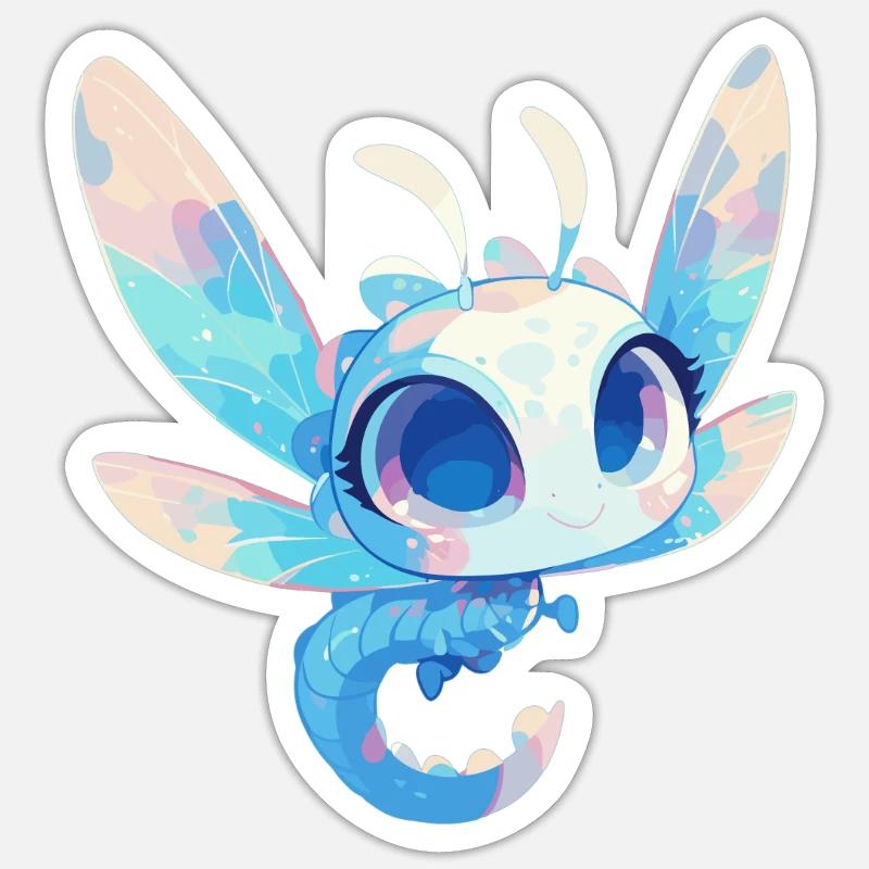Libellules Libellule - Sticker taille S (10 x 10 cm) - blanc mat