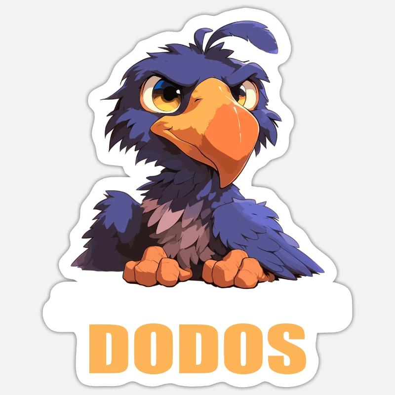 Dodos Dodo - Sticker taille S (10 x 10 cm) - blanc mat