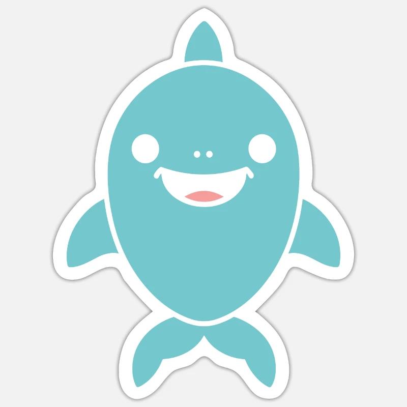 Requin - Sticker taille S (10 x 10 cm) - blanc mat
