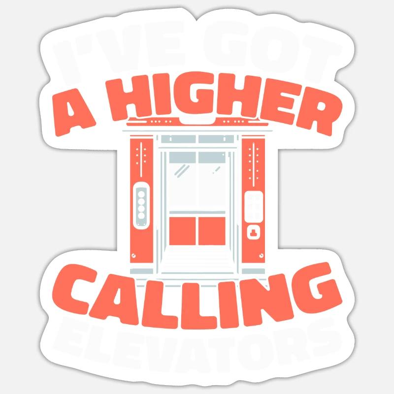 Elevator Elevator - Sticker size S (10 x 10 cm) - white matte