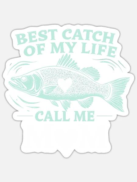Angler-mama, Stolze Anglerin Und Outdoor-fischer - Sticker Größe S (10 x 10 cm) - Mattweiß