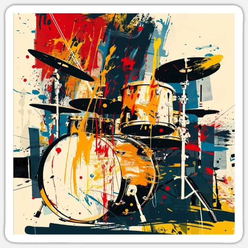 Percussion - Sticker size S (10 x 10 cm) - white matte