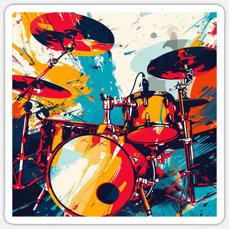Percussion - Sticker size S (10 x 10 cm) - white matte