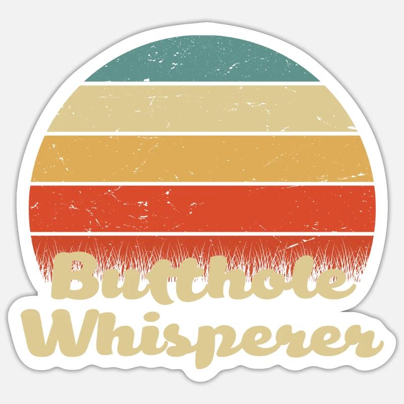 Chuchoteur de trou du cul - Sticker taille S (10 x 10 cm) - blanc mat