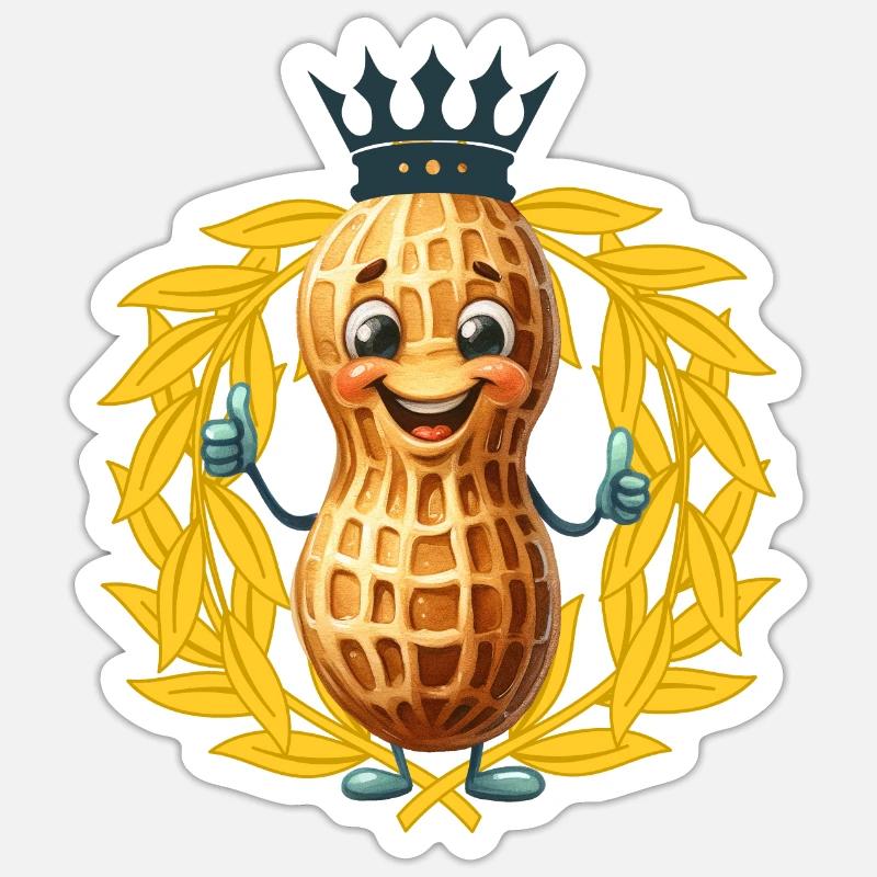 Erdnuss Sieger Gewinner Sieg Lorbeerkranz Sticker Größe S (10 x 10 cm)