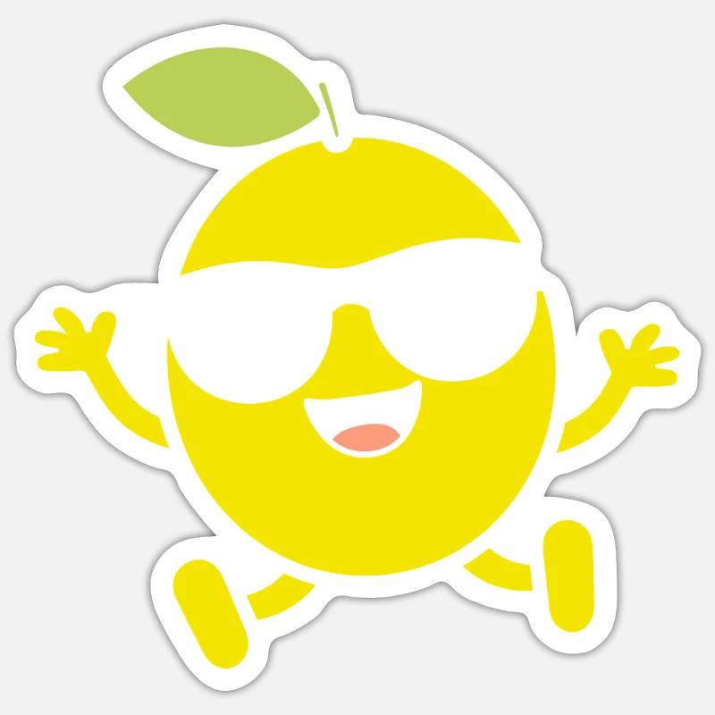 Zitrone - Sticker Größe S (10 x 10 cm) - Mattweiß