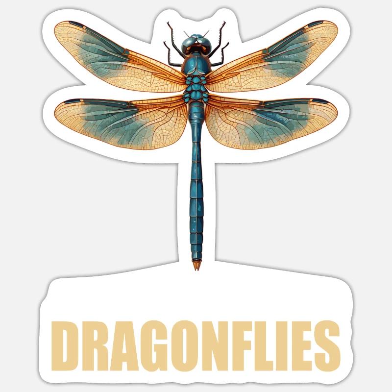 Libellen Libelle - Sticker Größe S (10 x 10 cm) - Mattweiß