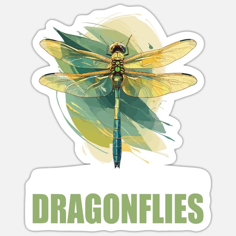 Libellules Libellule - Sticker taille S (10 x 10 cm) - blanc mat