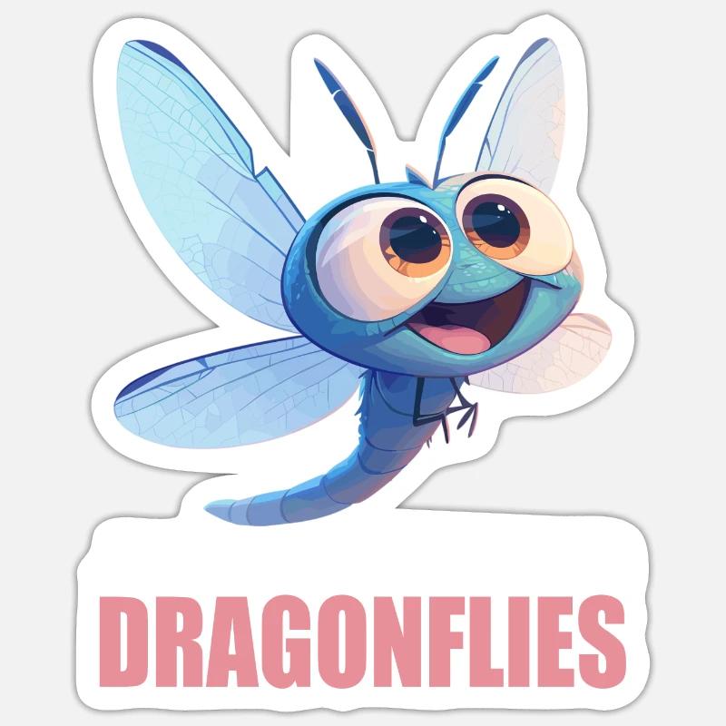 Libellules Libellule - Sticker taille S (10 x 10 cm) - blanc mat