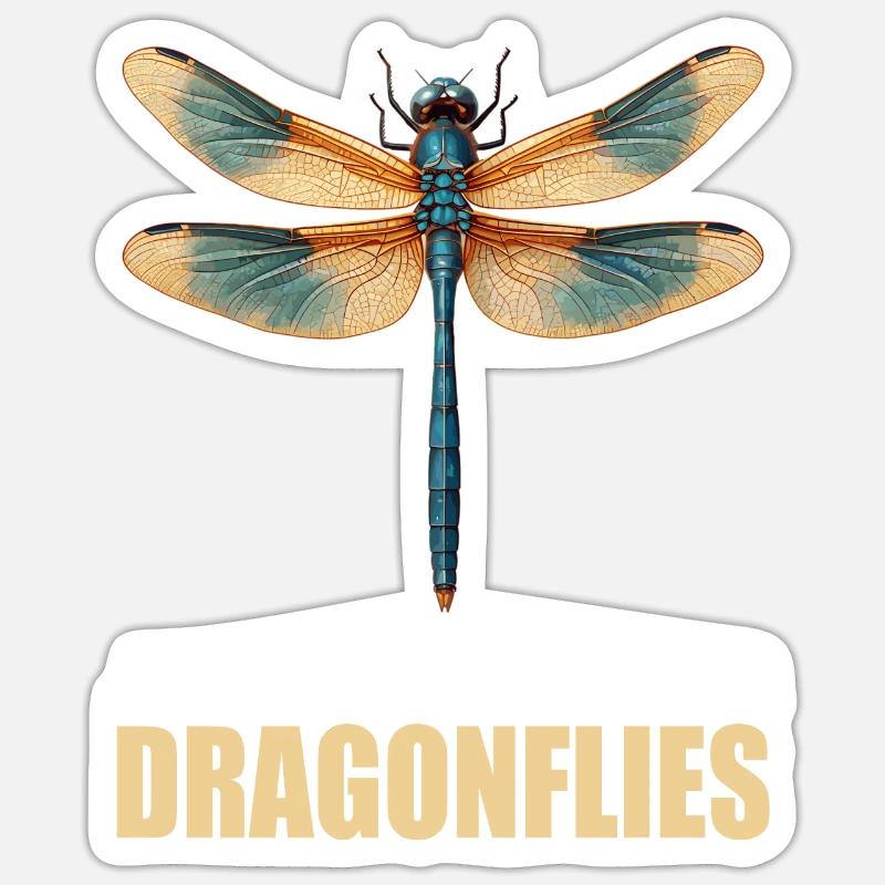 Libellen Libelle - Sticker Größe S (10 x 10 cm) - Mattweiß