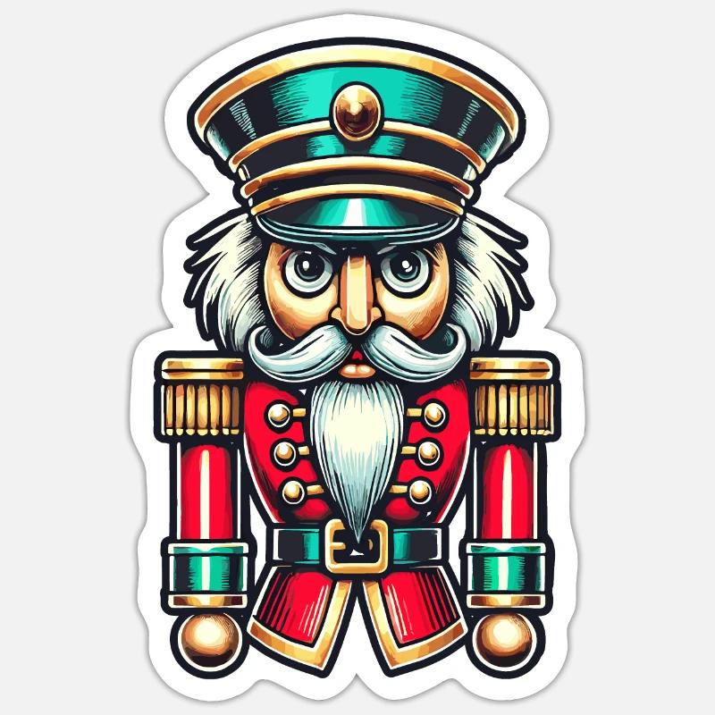 Christmas Nutcracker Stylish Classic - Sticker size S (10 x 10 cm) - white matte