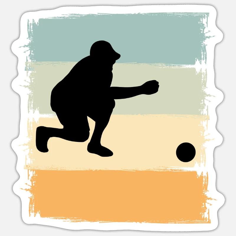 Boule Boccia Boule player - Sticker size S (10 x 10 cm) - white matte