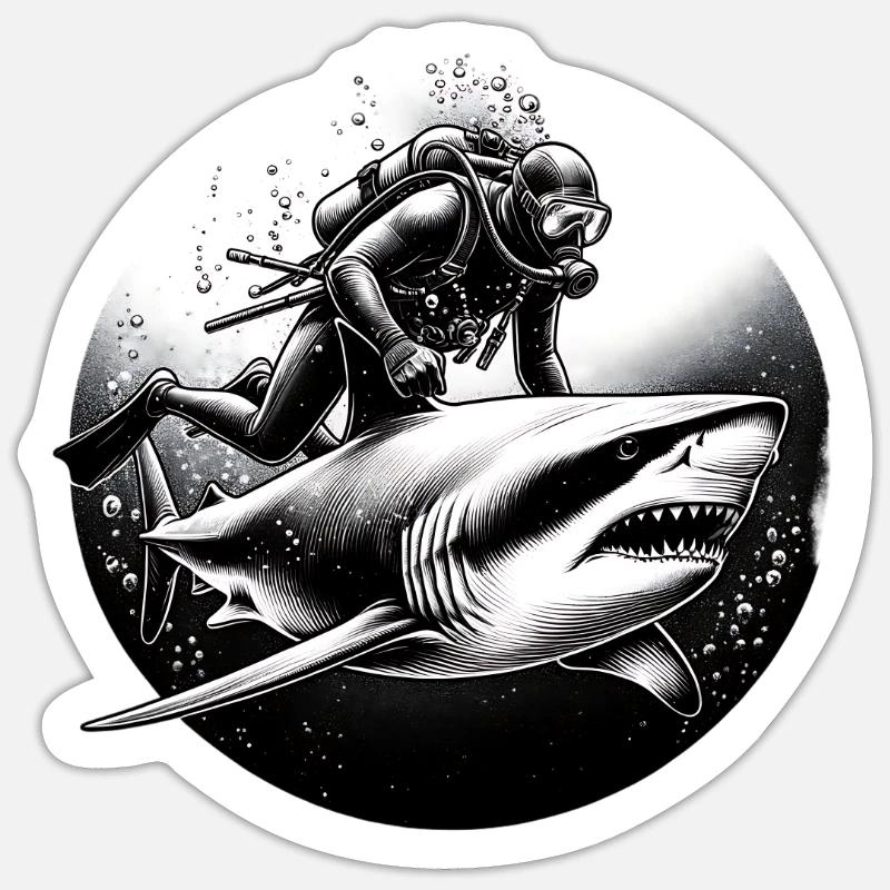 Diving Divers Sticker size S (10 x 10 cm)