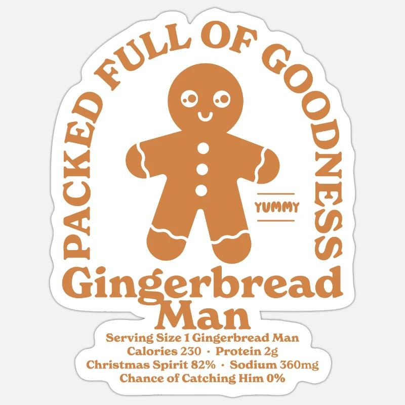 Gingerbread Man Sticker size S (10 x 10 cm)