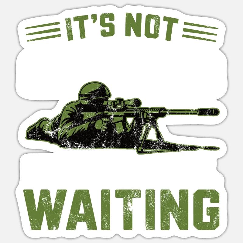 Ce n’est pas du camping C’est de l’attente tactique - Sticker taille S (10 x 10 cm) - blanc mat