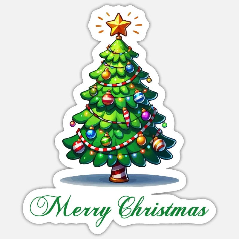 fir tree - Sticker size S (10 x 10 cm) - white matte