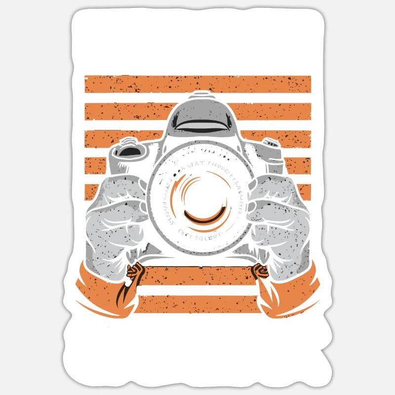 Never underestimate an old man with a camera Sticker size S (10 x 10 cm)