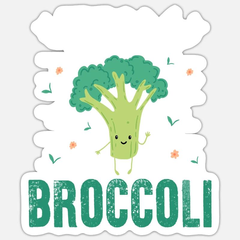 Team Broccoli - Sticker size S (10 x 10 cm) - white matte