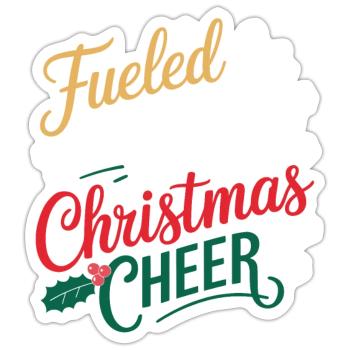 Fueled By Coffee And Christmas Cheer - Sticker size S (10 x 10 cm) - white matte - Front