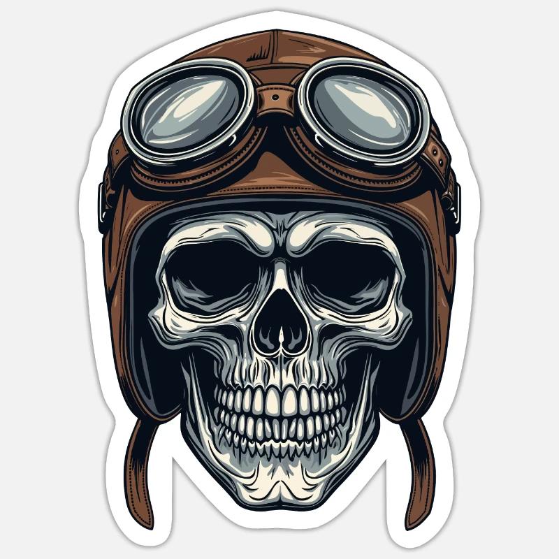 HELM - Sticker Größe S (10 x 10 cm) - Mattweiß