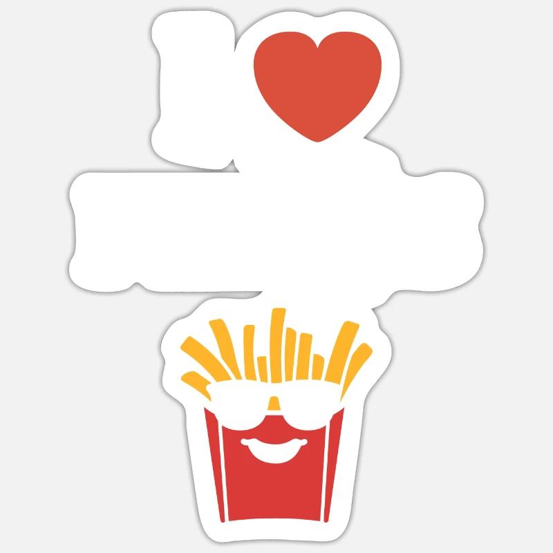 frites - Sticker taille S (10 x 10 cm) - blanc mat
