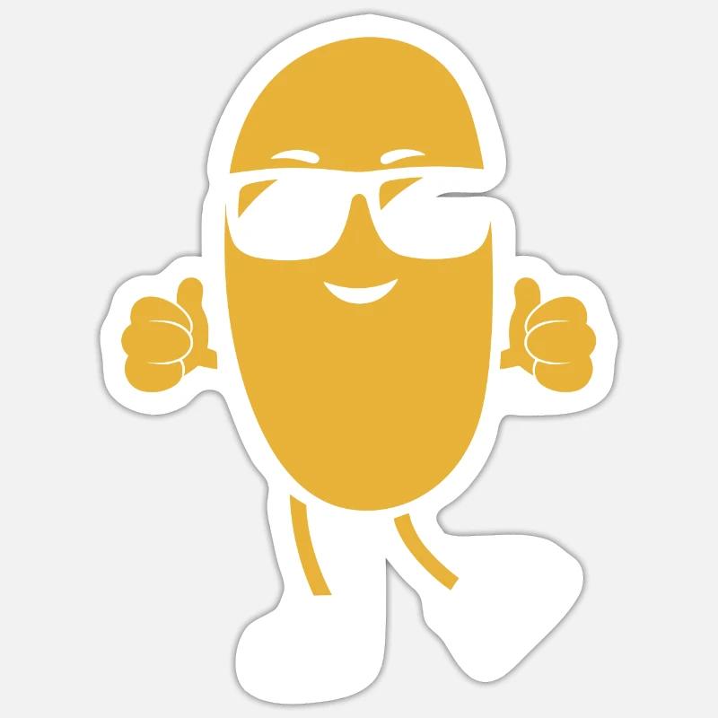 Erdnuss - Sticker Größe S (10 x 10 cm) - Mattweiß