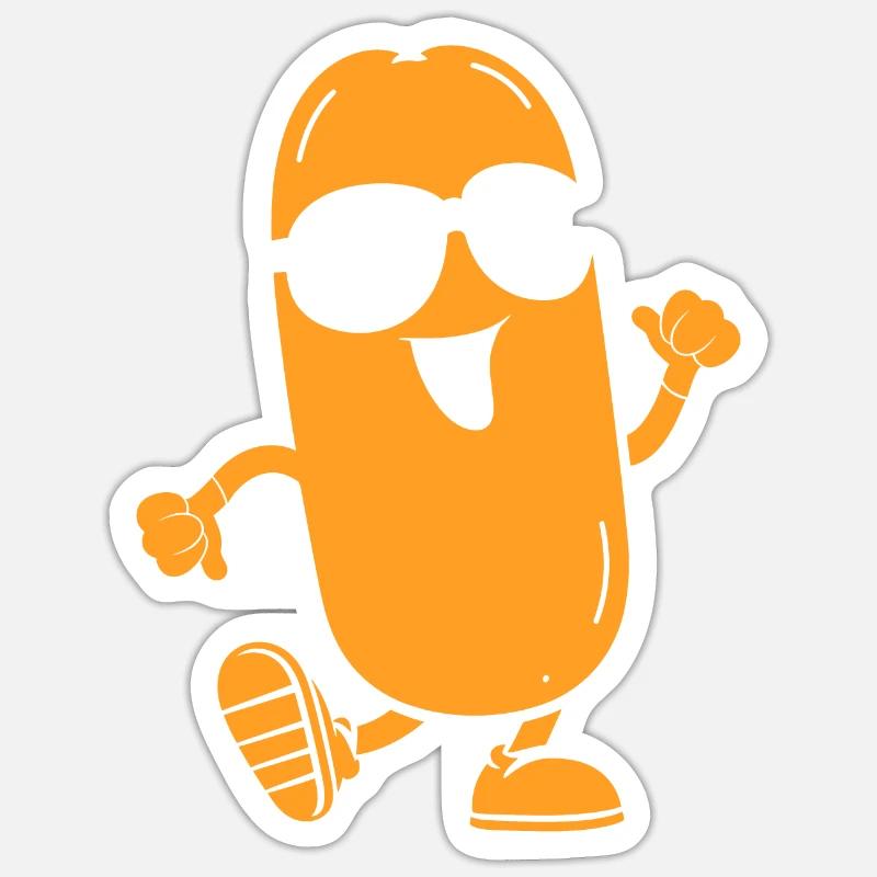 Erdnuss - Sticker Größe S (10 x 10 cm) - Mattweiß