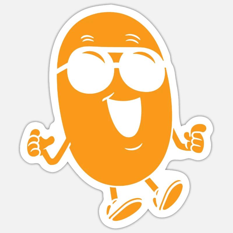Erdnuss - Sticker Größe S (10 x 10 cm) - Mattweiß