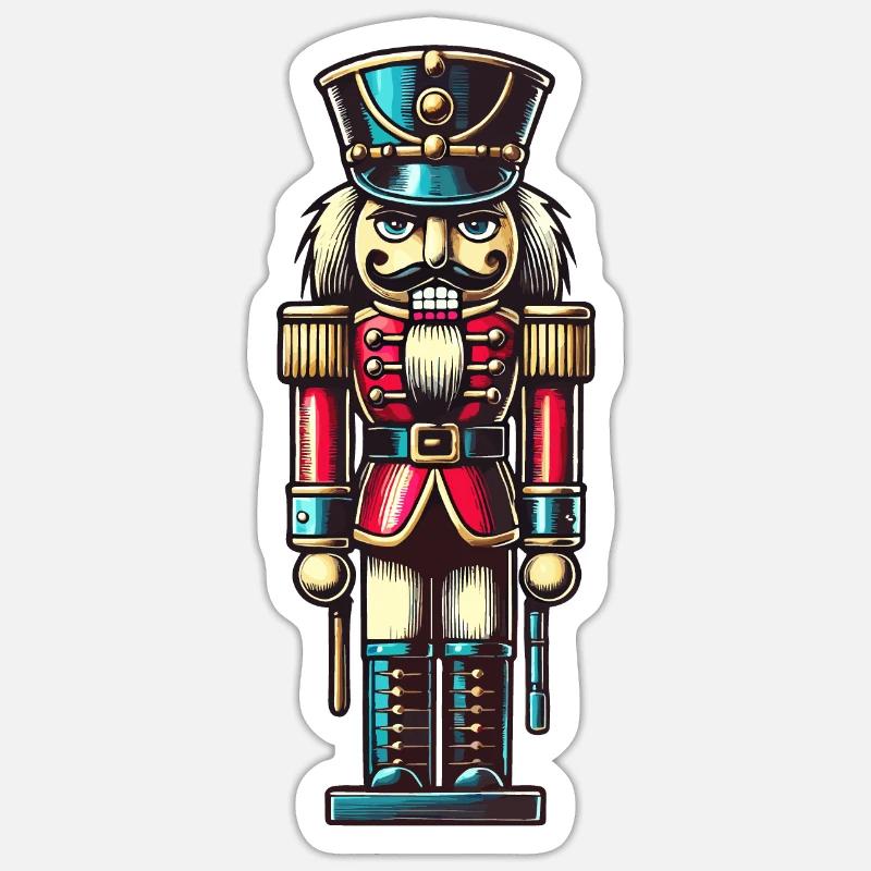 Christmas Nutcracker Noble - Sticker size S (10 x 10 cm) - white matte
