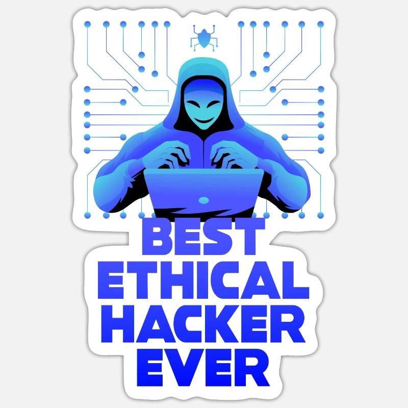 Ethical Hacker Cybersecurity Expertise - Sticker size S (10 x 10 cm) - white matte