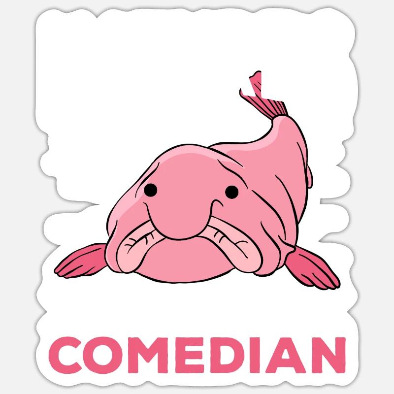 Funny Blobfish Cute Blobfish - Sticker size S (10 x 10 cm) - white matte