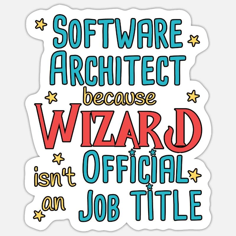 Software Architect Wizard Software Architektur - Sticker Größe S (10 x 10 cm) - Mattweiß