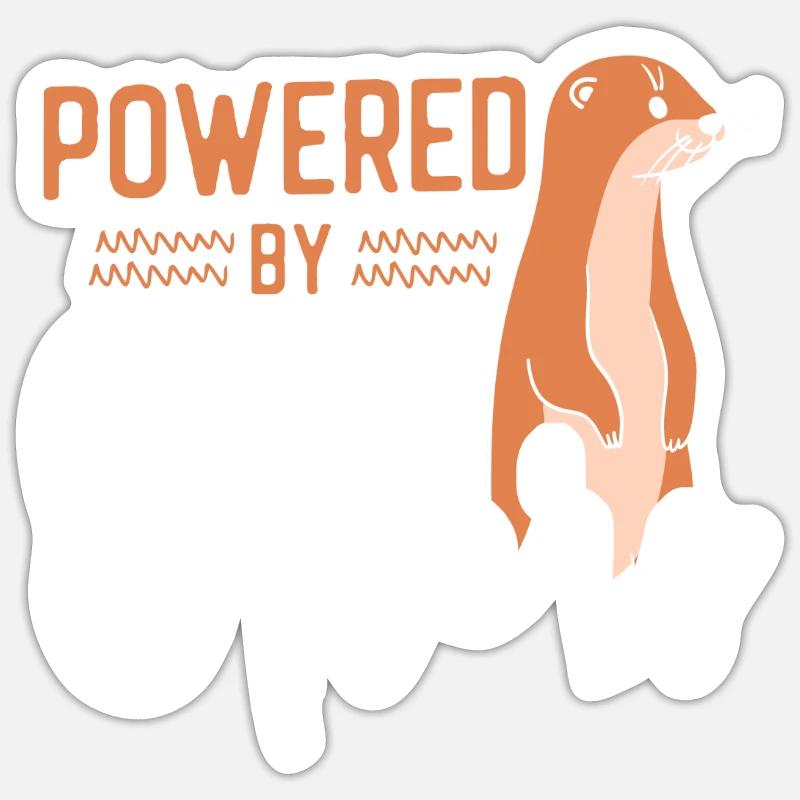 Otter Powered By Otters - Sticker size S (10 x 10 cm) - white matte
